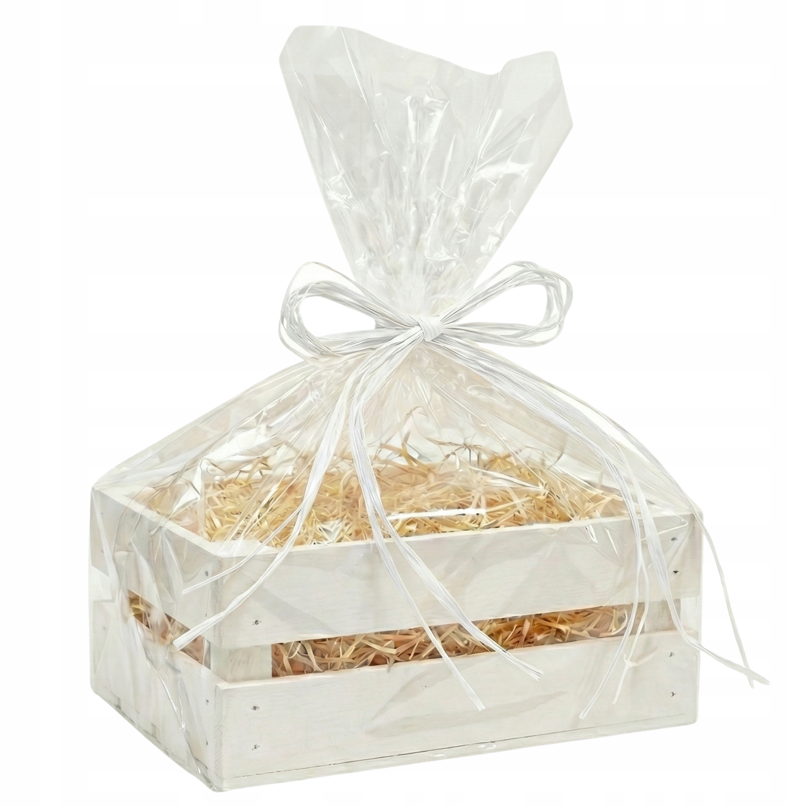 Bílý košík dárková sada Prázdná krabička Dřevěná krabička Dárek