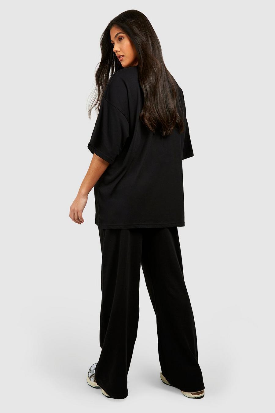 L CIĄŻOWE SPODNIE DRESOWE DAMSKIE Boohoo Kolor czarny