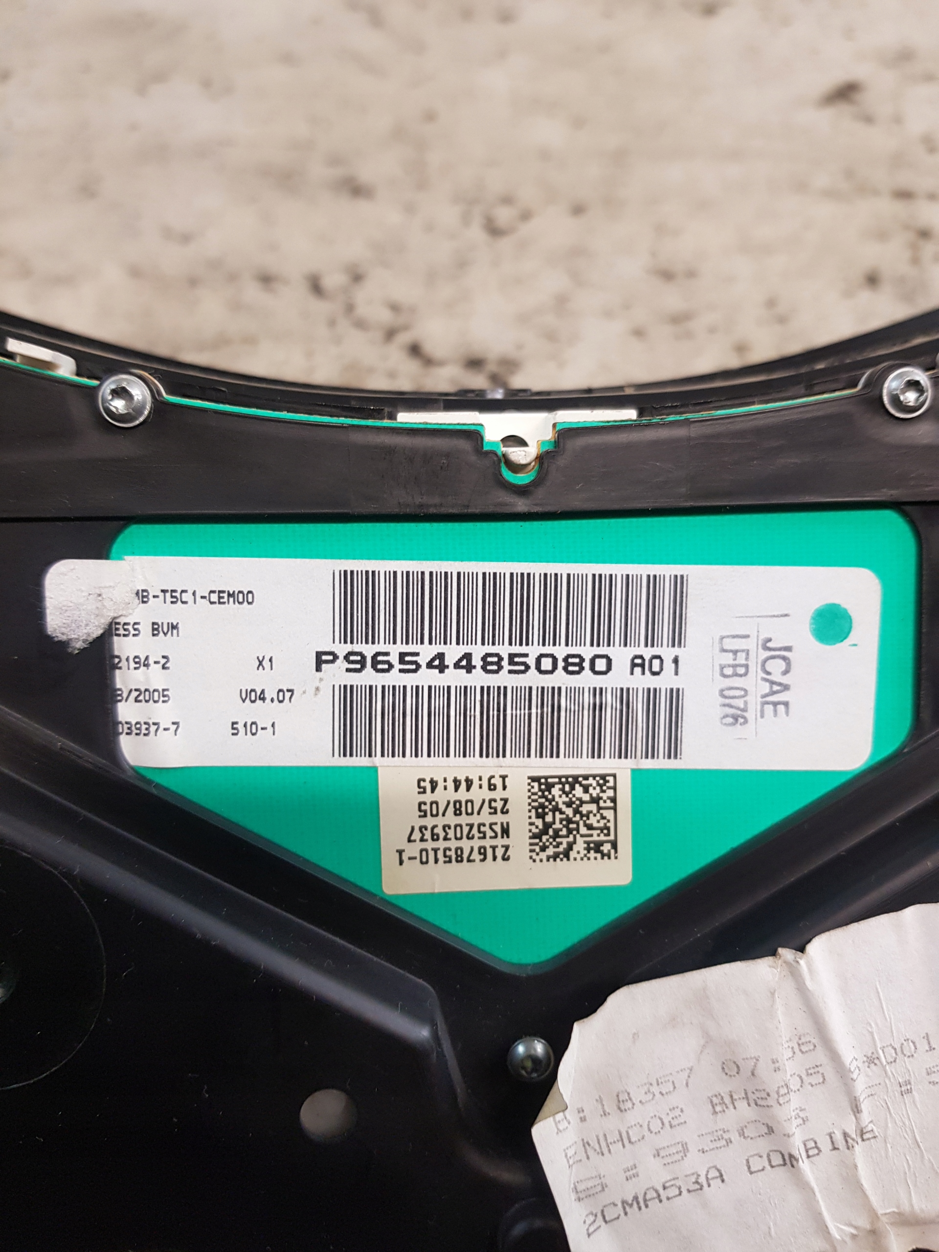dials PEUGEOT 307 FL SW 1.6B P9654485080