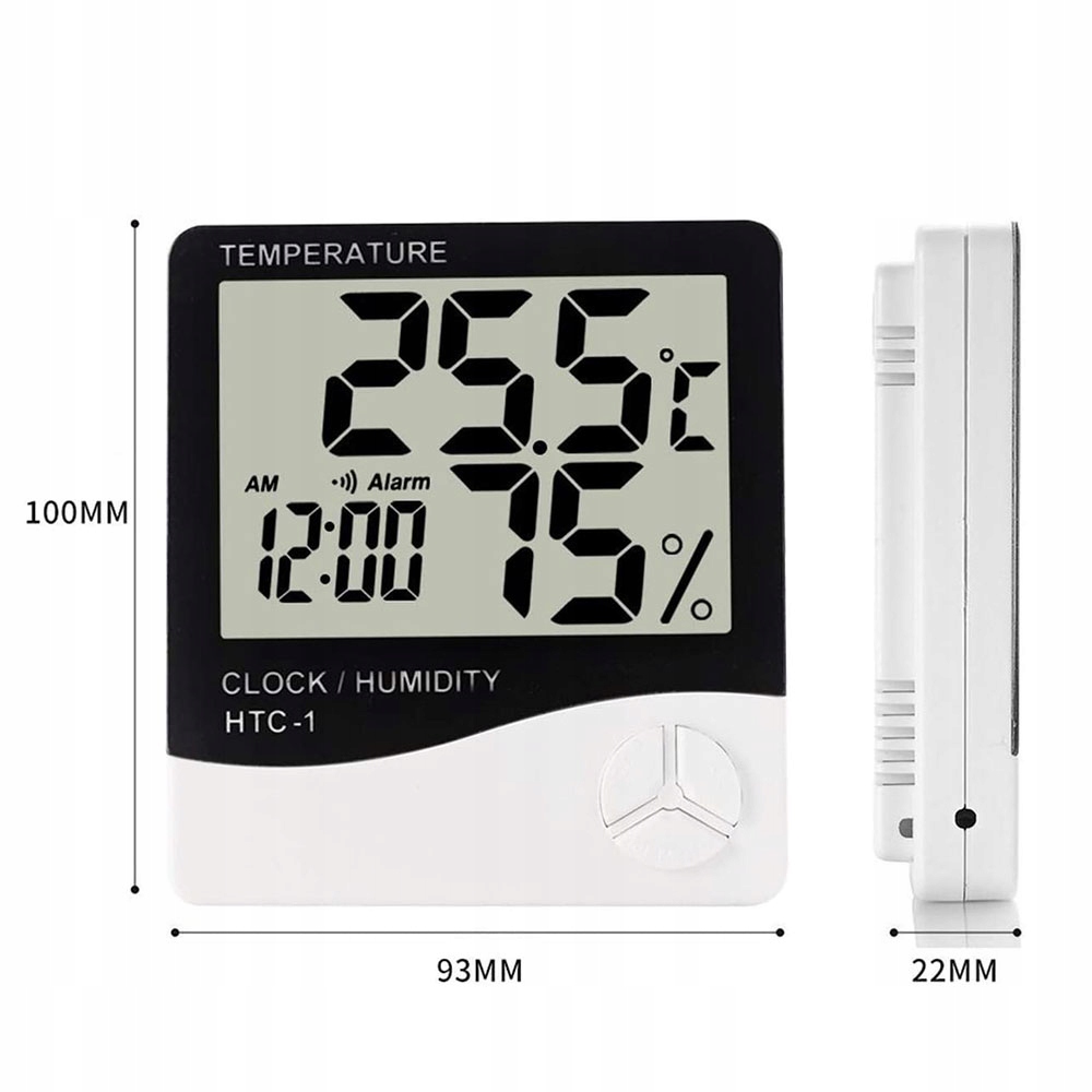 CYFROWY TERMOMETR HIGROMETR STACJA POGODY ZEGAR MIERNIK WILGOTNOŚCI Marka Stazer