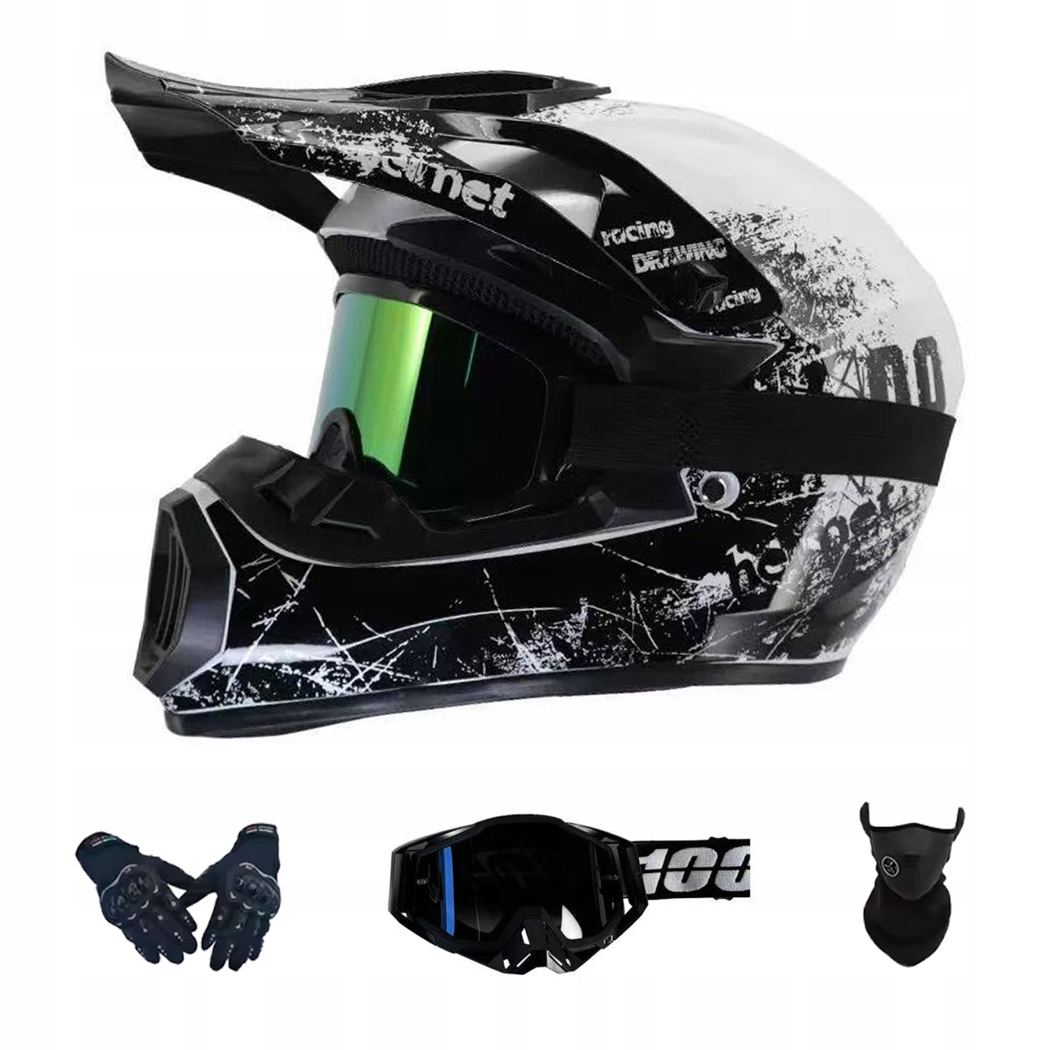 Helma Na Elektrickou Koloběžku Cross Enduro Quad Bmx Helma Brýle Rukavice S