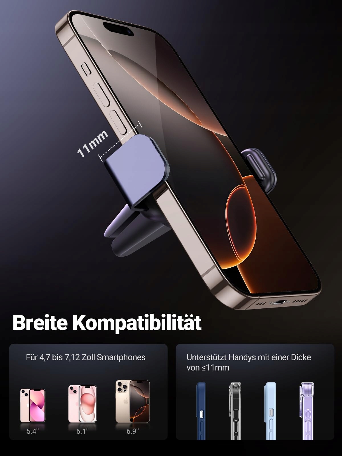 UGREEN Uchwyt Samochodowy Do Telefonu 360 Stopni iPhone Samsung Huawei — miniatura 5
