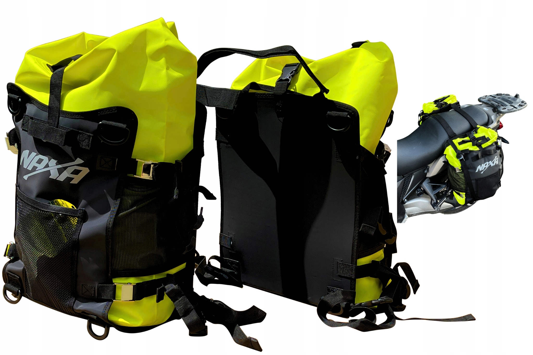 Brašna Na Motorku Naxa TB4 Pouzdro Boční Brašny |4 Upevňovací POPRUHY|2x30 Litrů