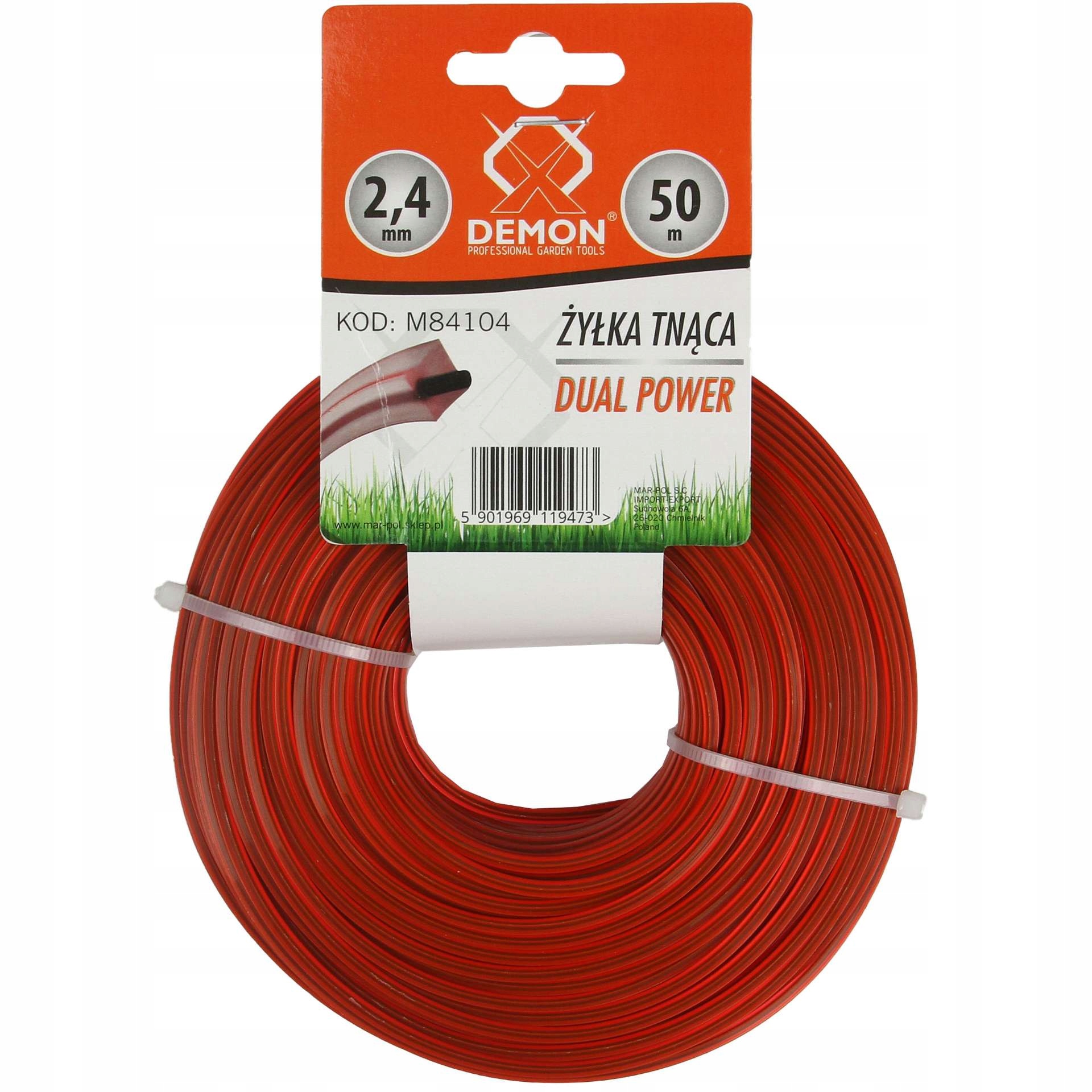 

Żyłka Tnąca Do Kosy 2.4mm 50M Kwadrat Zbrojona