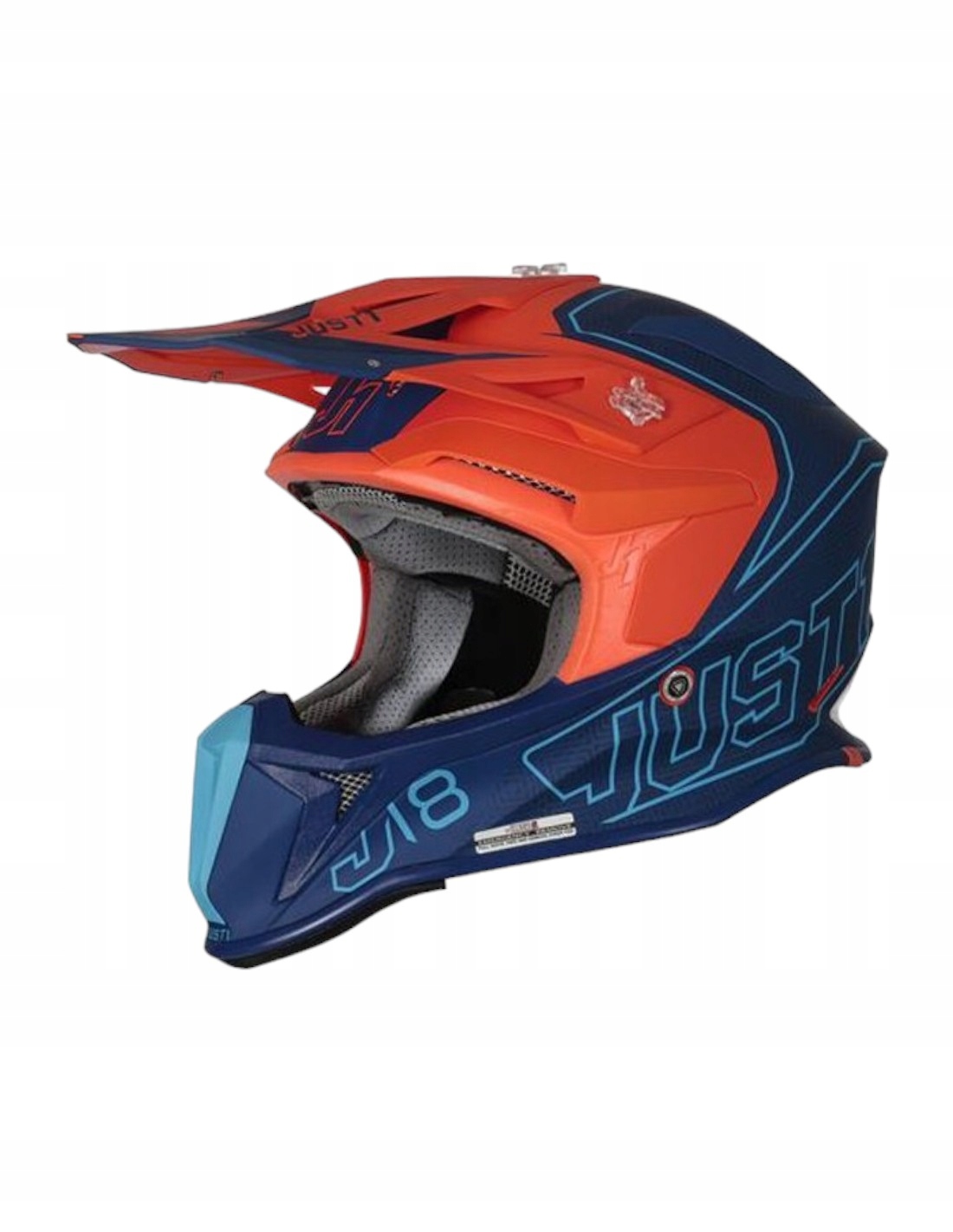 Prilba Cross Enduro JUST1 J18 Vertigo Blue-white-fluo Orange Matt veľkosť XL