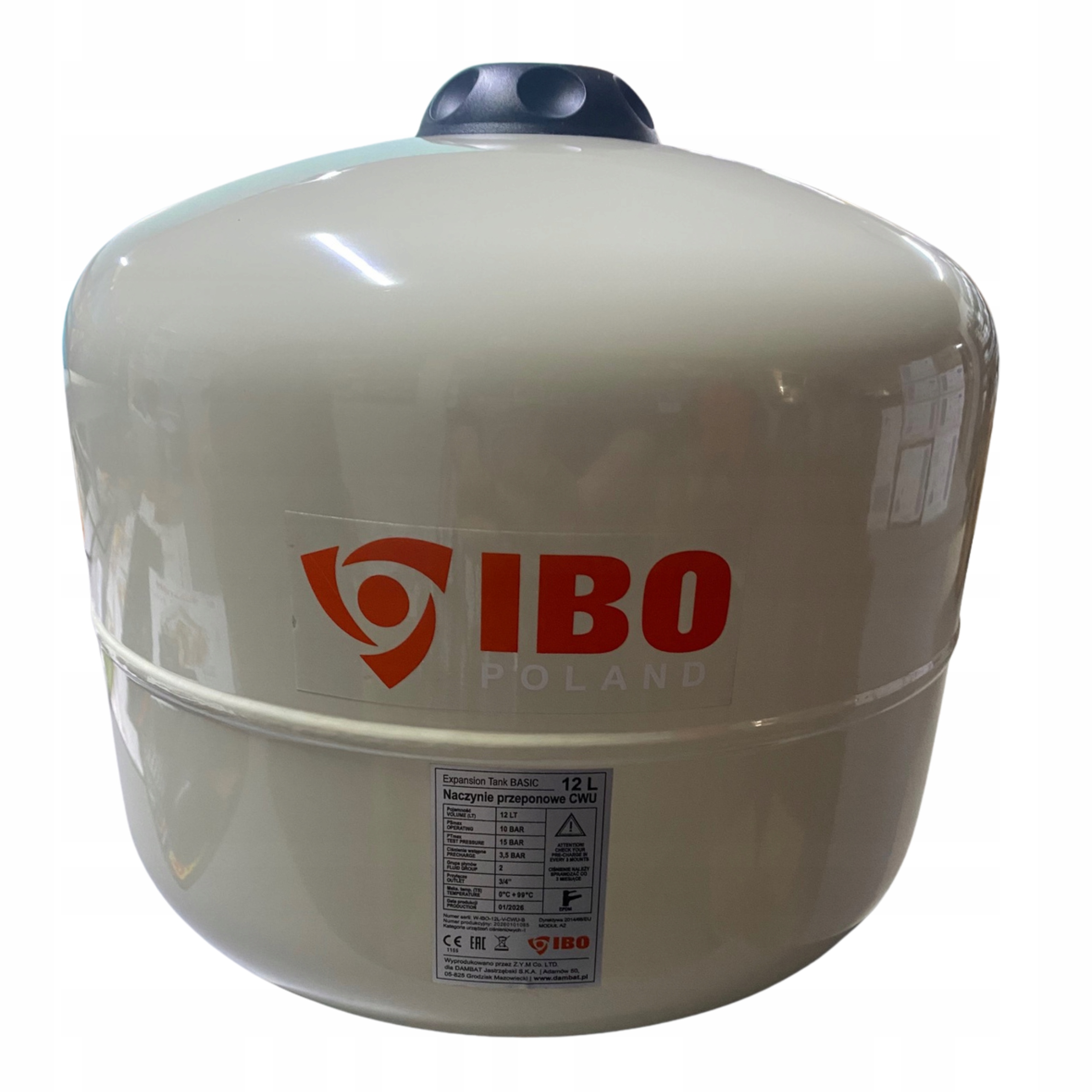 Naczynie przeponowe Cwu 12l Basic Ibo wyrównawcze wzbiorcze membrana Ibo