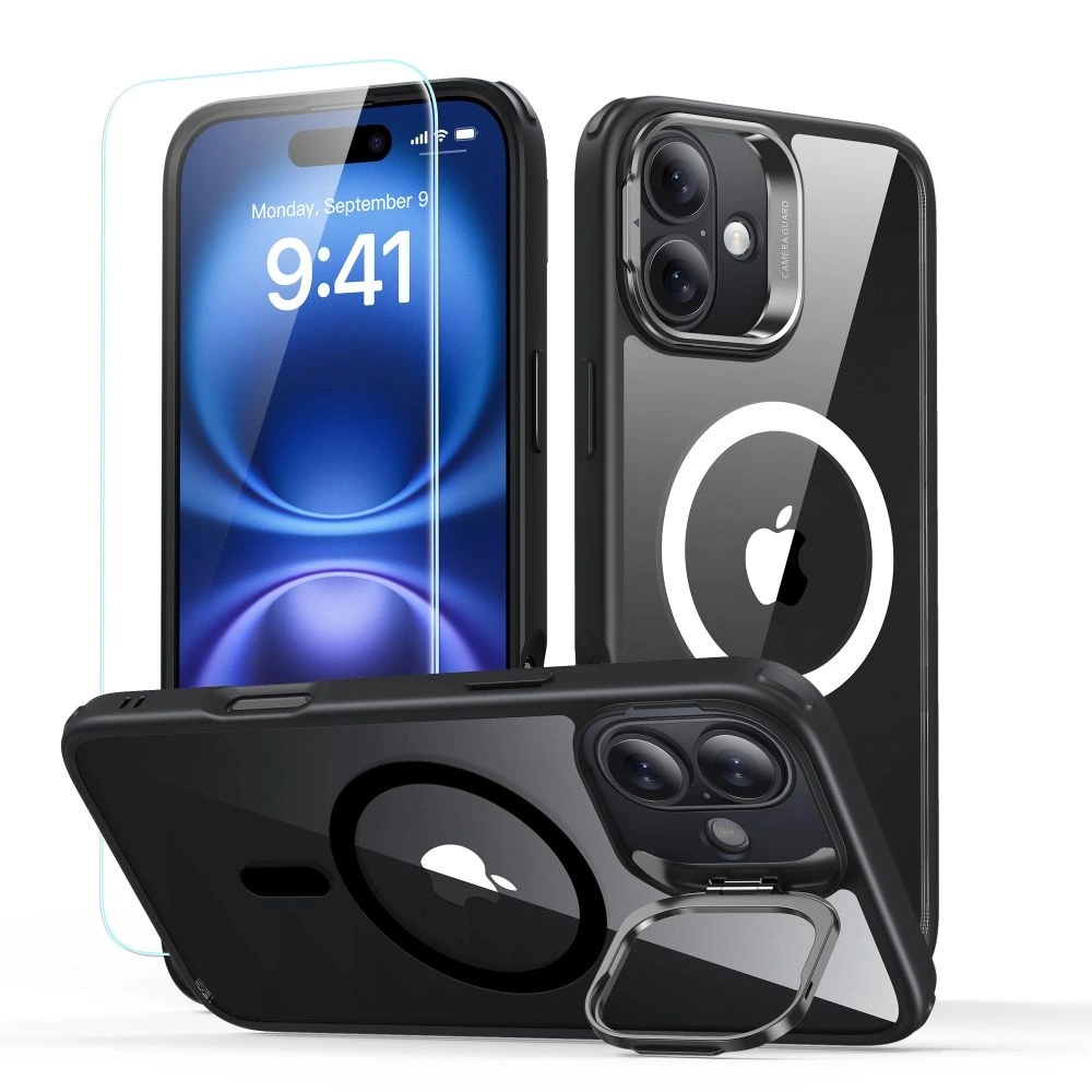 Esr Classic HaloLock etui ze stojakiem iPhone 16 Plus przezroczysta czerń
