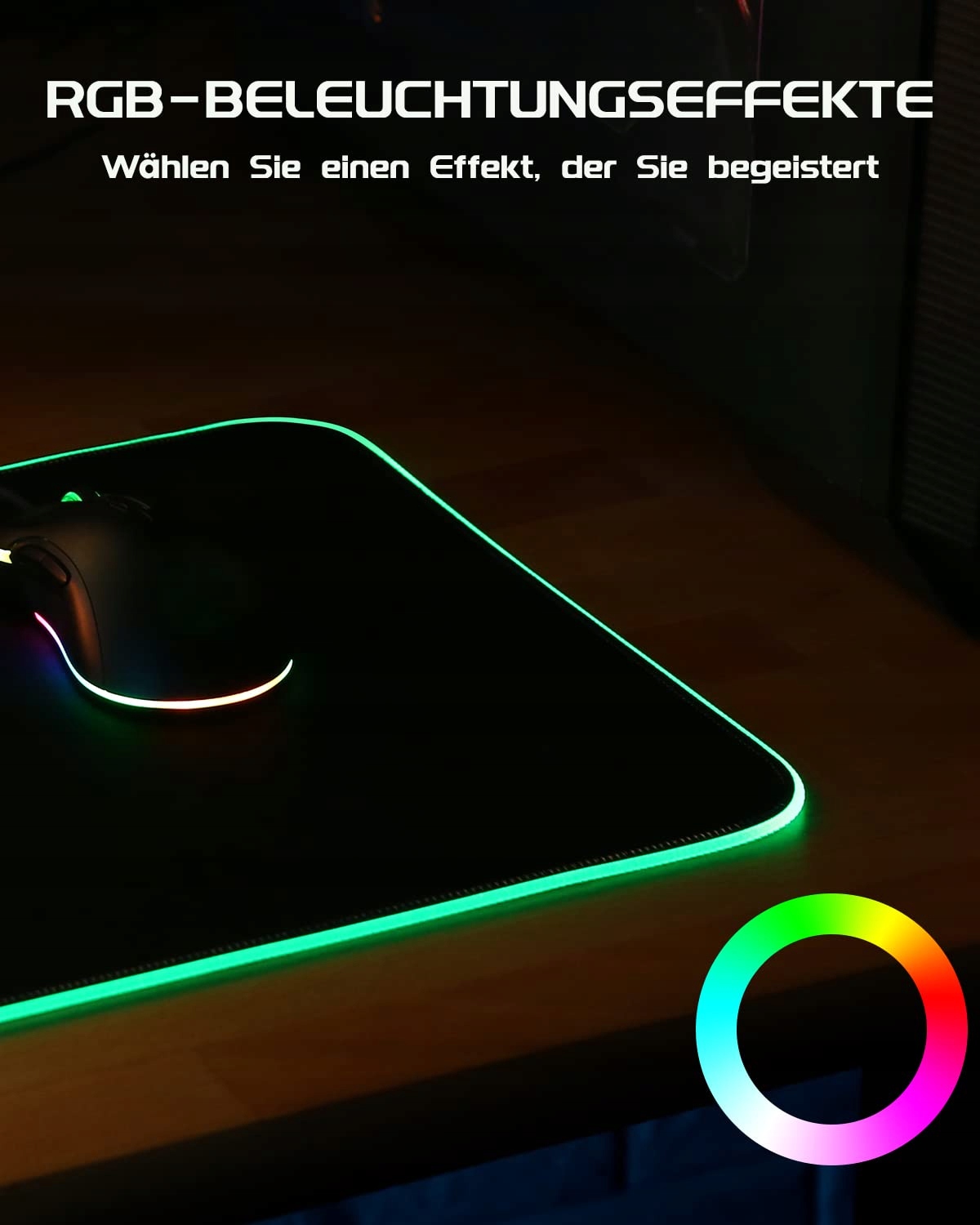EASEMO Podkładka Gamingowa XXL RGB 7 Kolorów Wodoodporna Antypoślizgowa — miniatura 2
