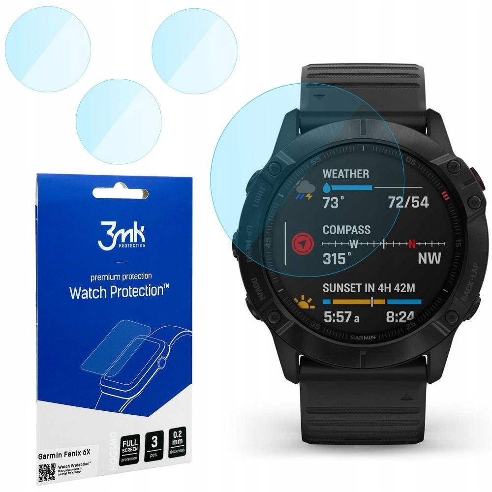 

3x Szkło Hybrydowe 3mk Wp do Garmin Fenix 6X Pro