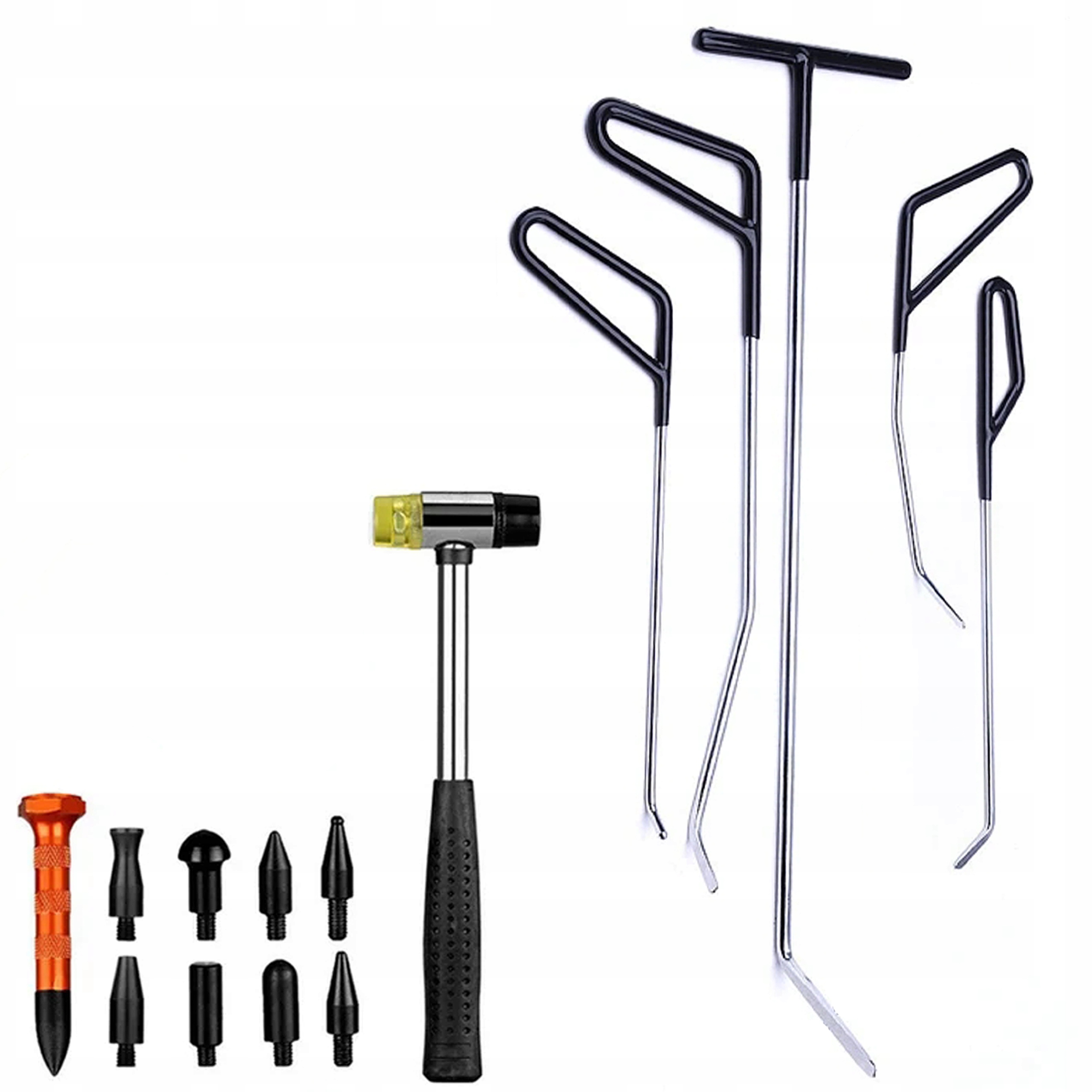 Sada Na Odstraňování Promáčklin, dráty, tyče, lanka, kladivo, paličky, Bílé