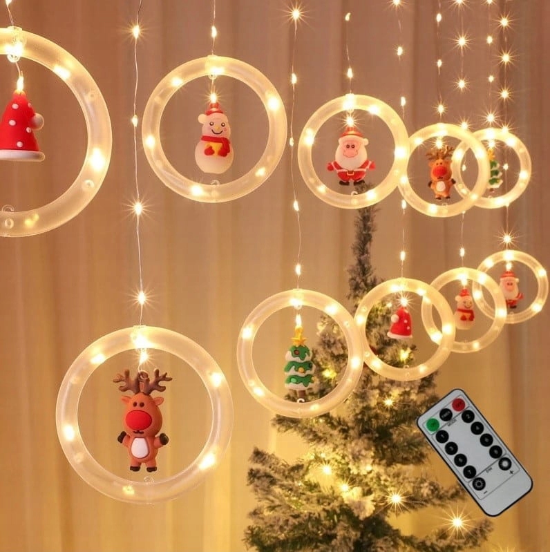 

Kurtyna Świetlna 100 Led Ciepły-biały 3 M Pilot