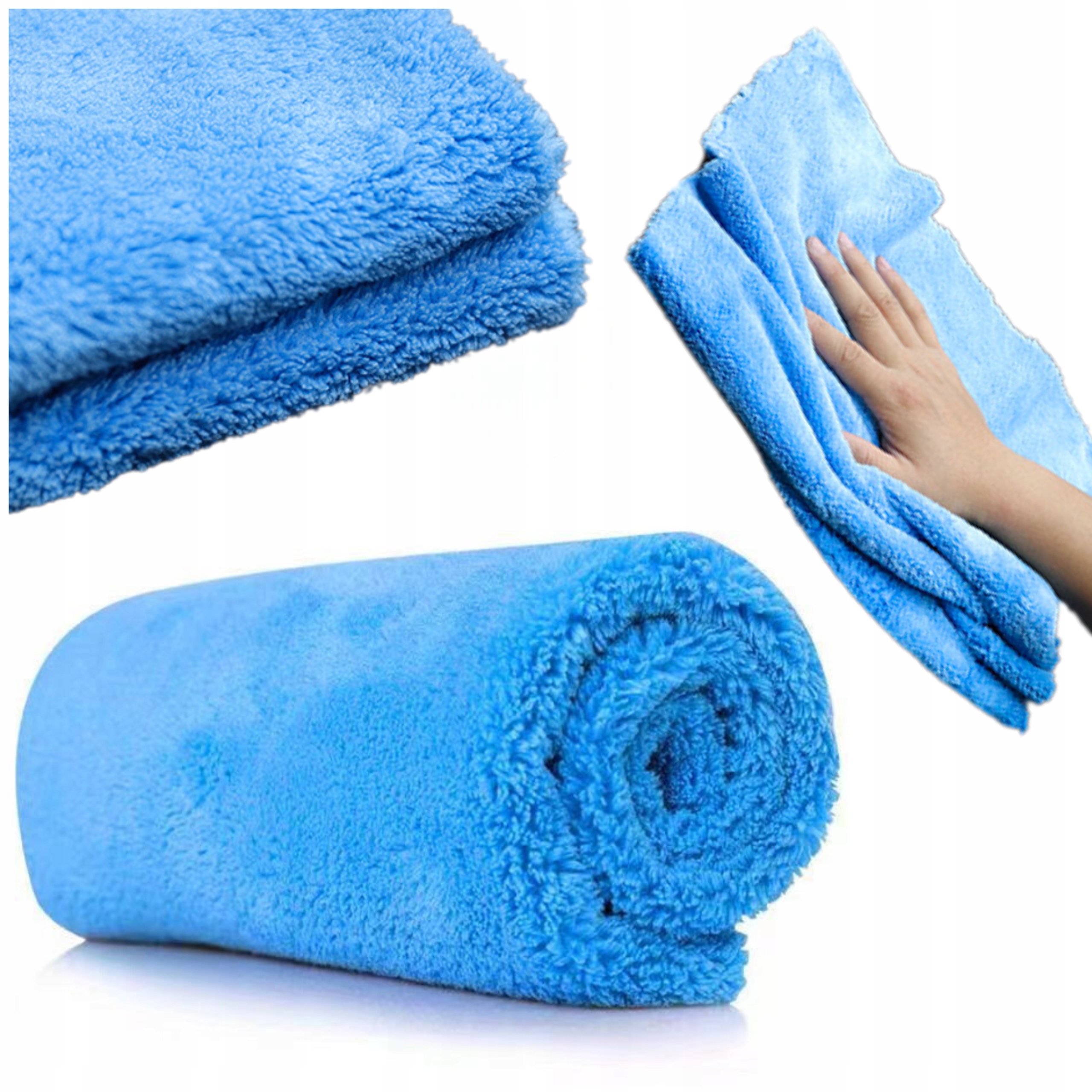 ŚCIERECZKA Z MIKROFIBRY BEZSZWOWA MIKROFIBRA DO DETAILINGU 40X40 NIEBIESKA