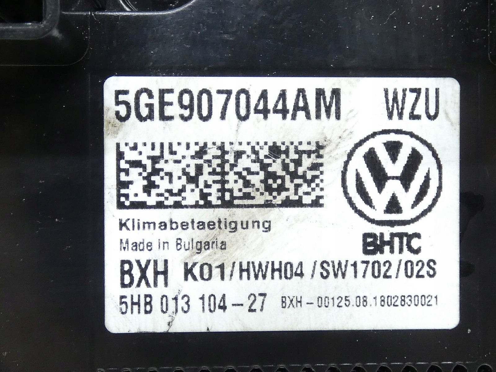 PANEL klími klimatizaci VW E-GOLF VII GOLF VII 5GE907044AM