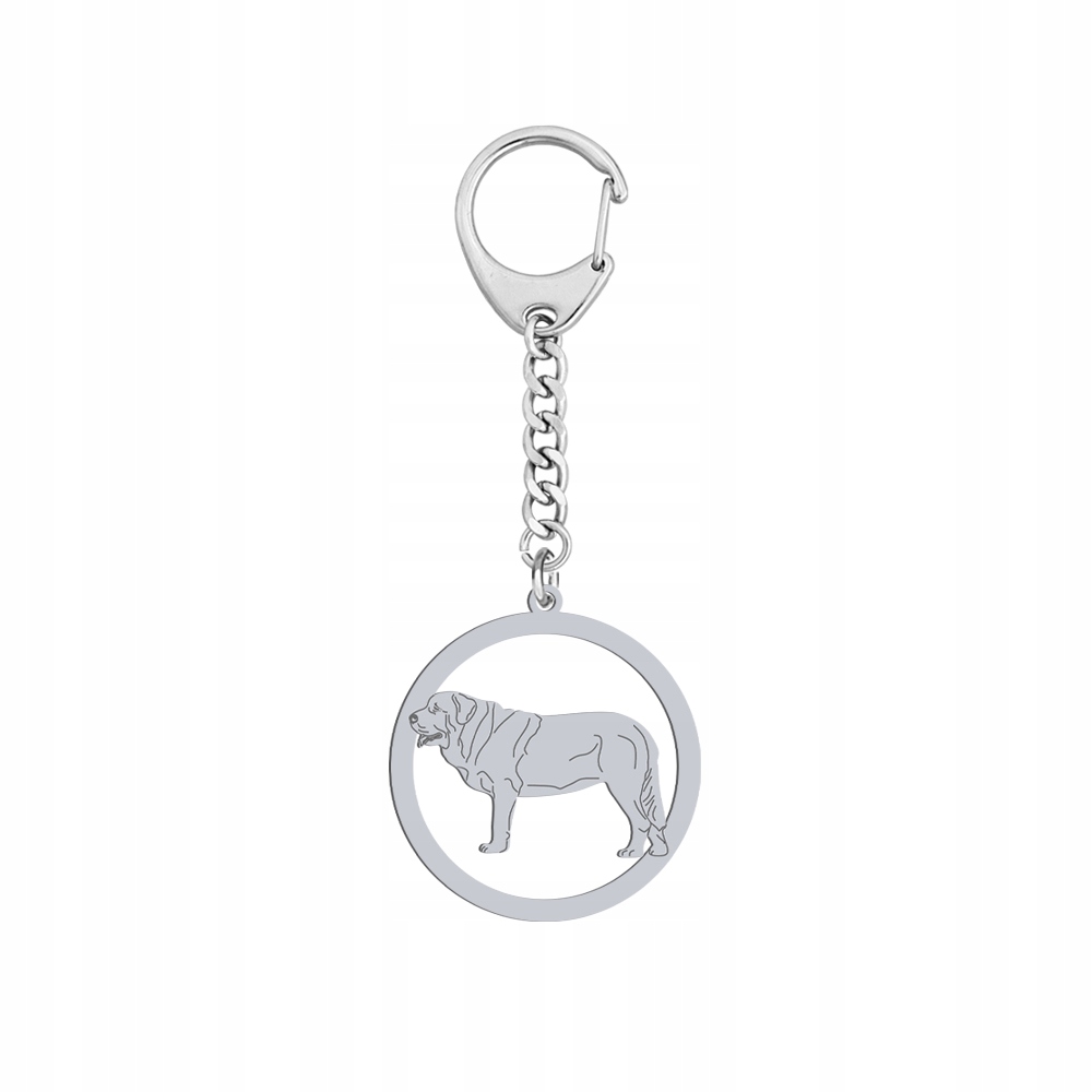 Přívěsek Na Klíče s španělským mastifem Stříbro925 Dárek Přívěsek Gravírování Bonus