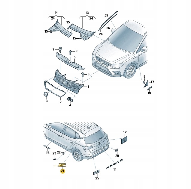 OSŁONA SAMOPRZYLEPNA PRAWY-TYŁ ALU STANDARD SEAT ARONA OE: 6F9853378F3Q7