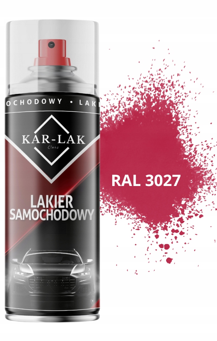Ral 3027 Czerwony Malinowy Spray 400 ML Lakier Samochodowy Baza