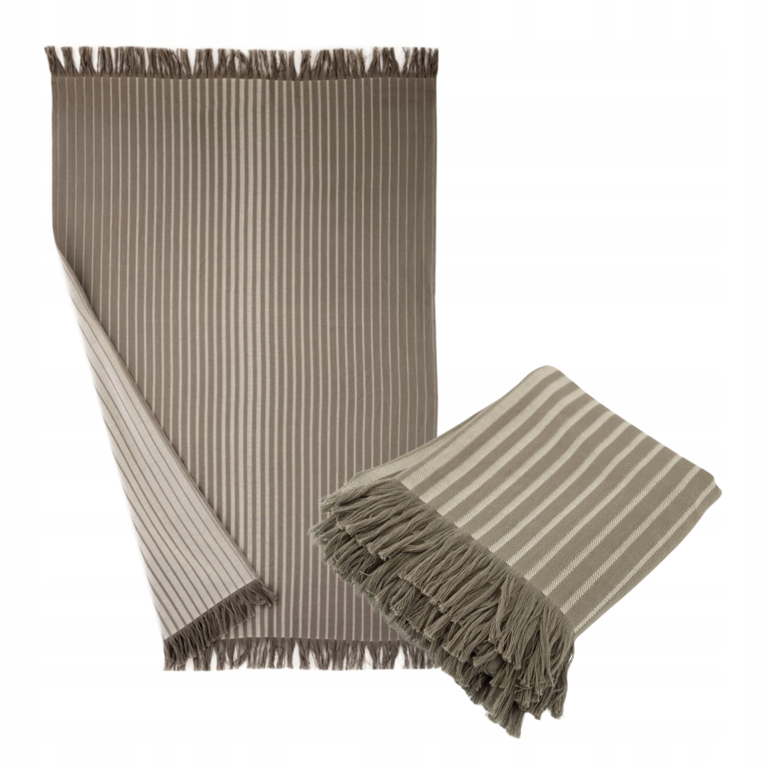 Zwoltex Borga Ręcznik fouta dla aktywnych duży plażowy beż 220g 100x160cm