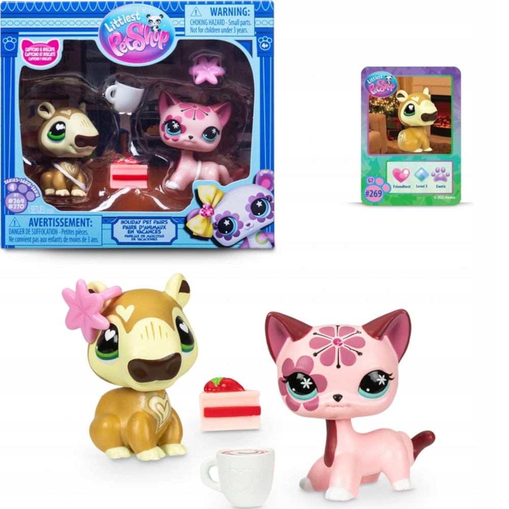 Littlest Pet Shop Lps Seria 4 Holiday Pet Pairs 2-PAK Capycino &