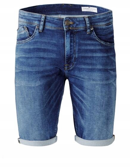 Kraťasy modré džínové kraťasy Cross Jeans A565-196, velikost 28