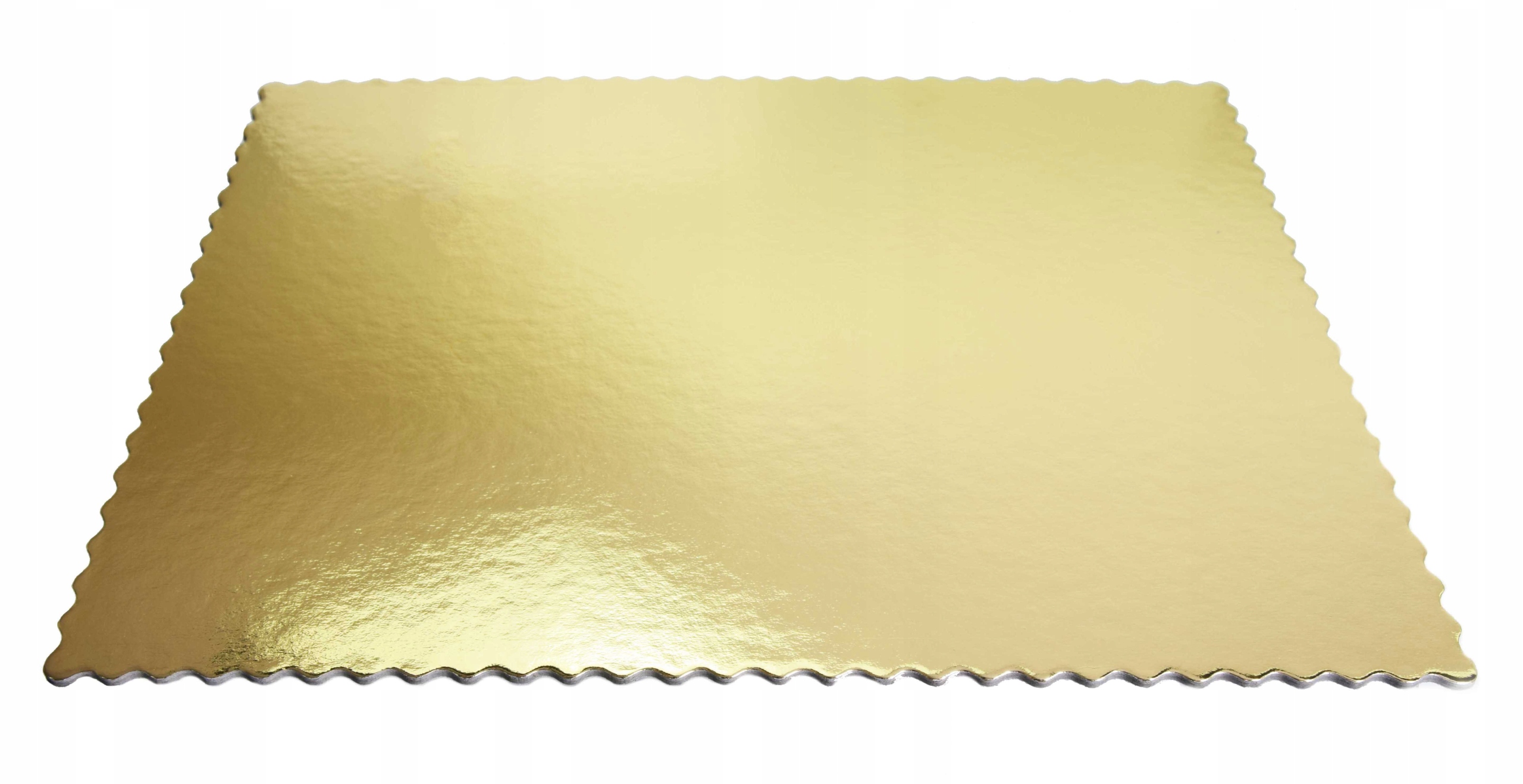 25 Ks Obdélníkový vroubkovaný dort korpus 30x40 cm zlatobílý tuhý