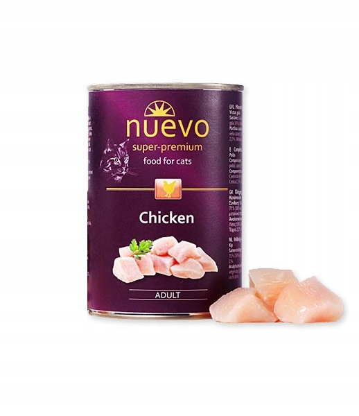 Levně Nuevo Premium konzerva Mokré krmivo pro kočky Kuře 24x400 g