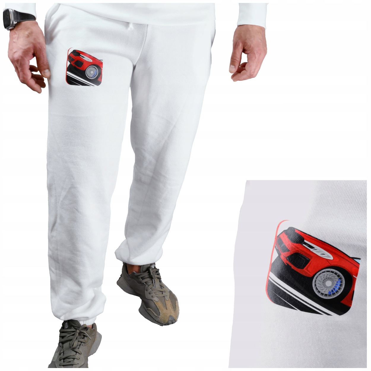 Pánské teplákové kalhoty Bílé 260 g B5GT L se stahovací šňůrkou Alpina Garage Ag