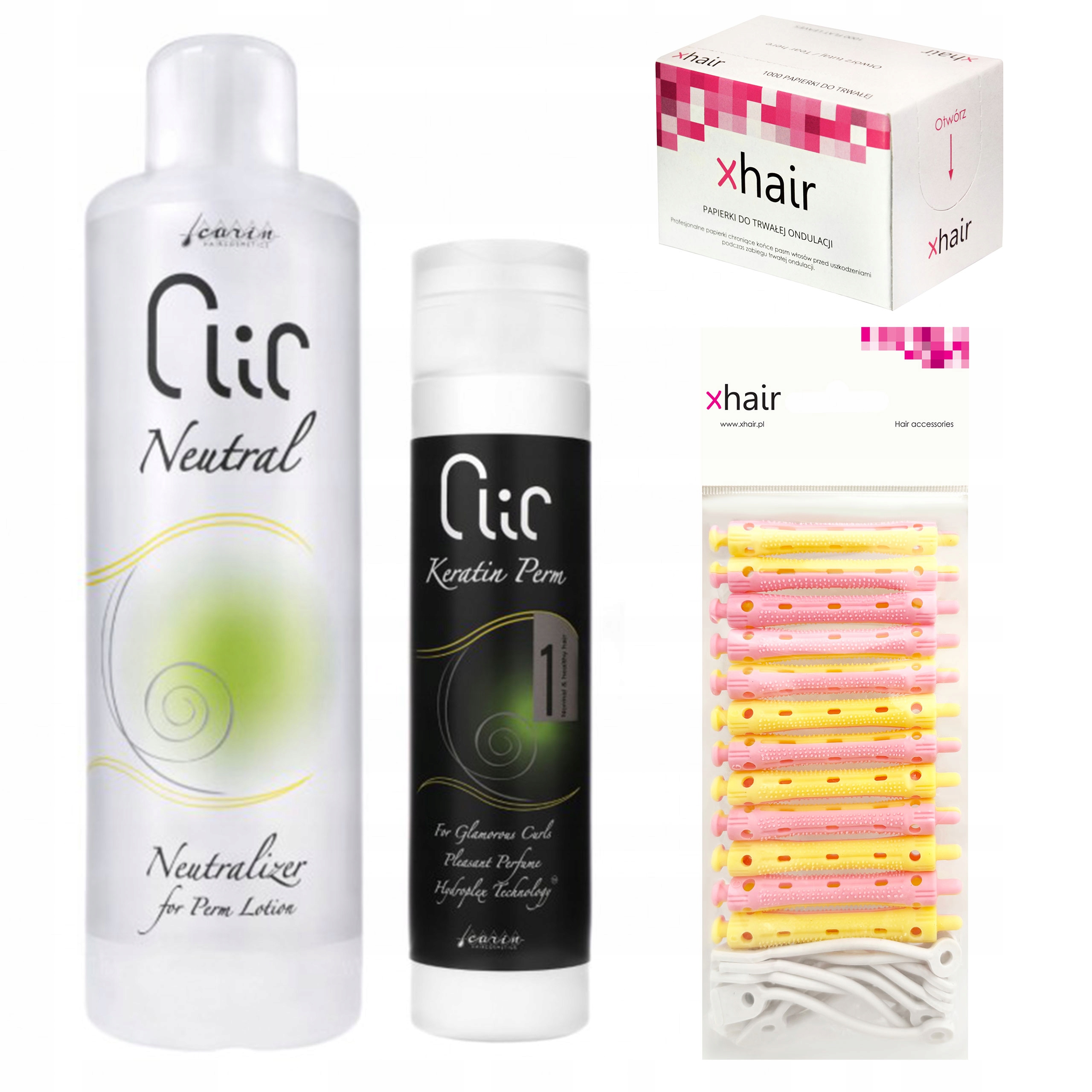 Keratin Perm Sada pro trvalou ondulaci vlasů válečky papírky fixátor