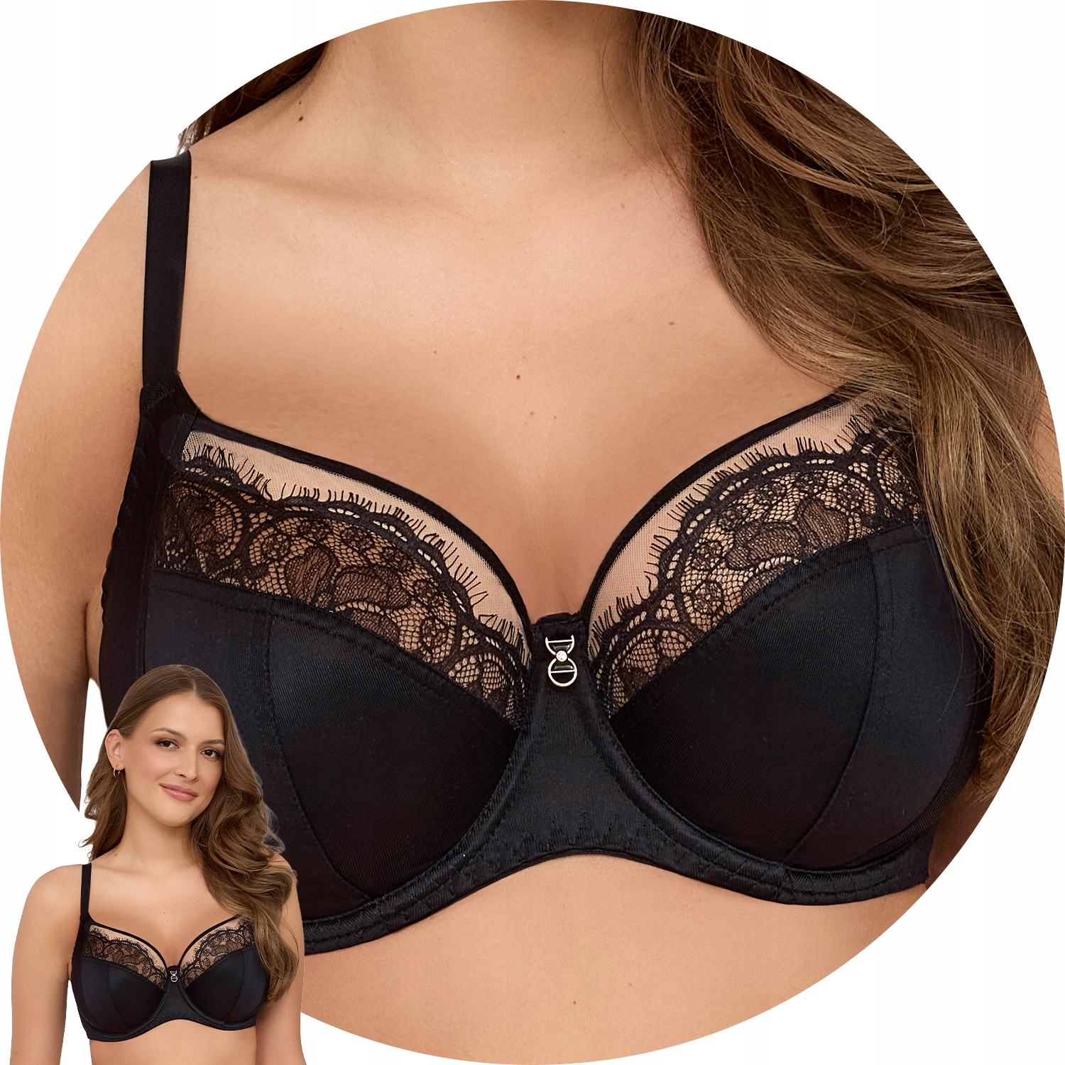 Ava 2230 černá krajková černá měkká podprsenka 65J Soft