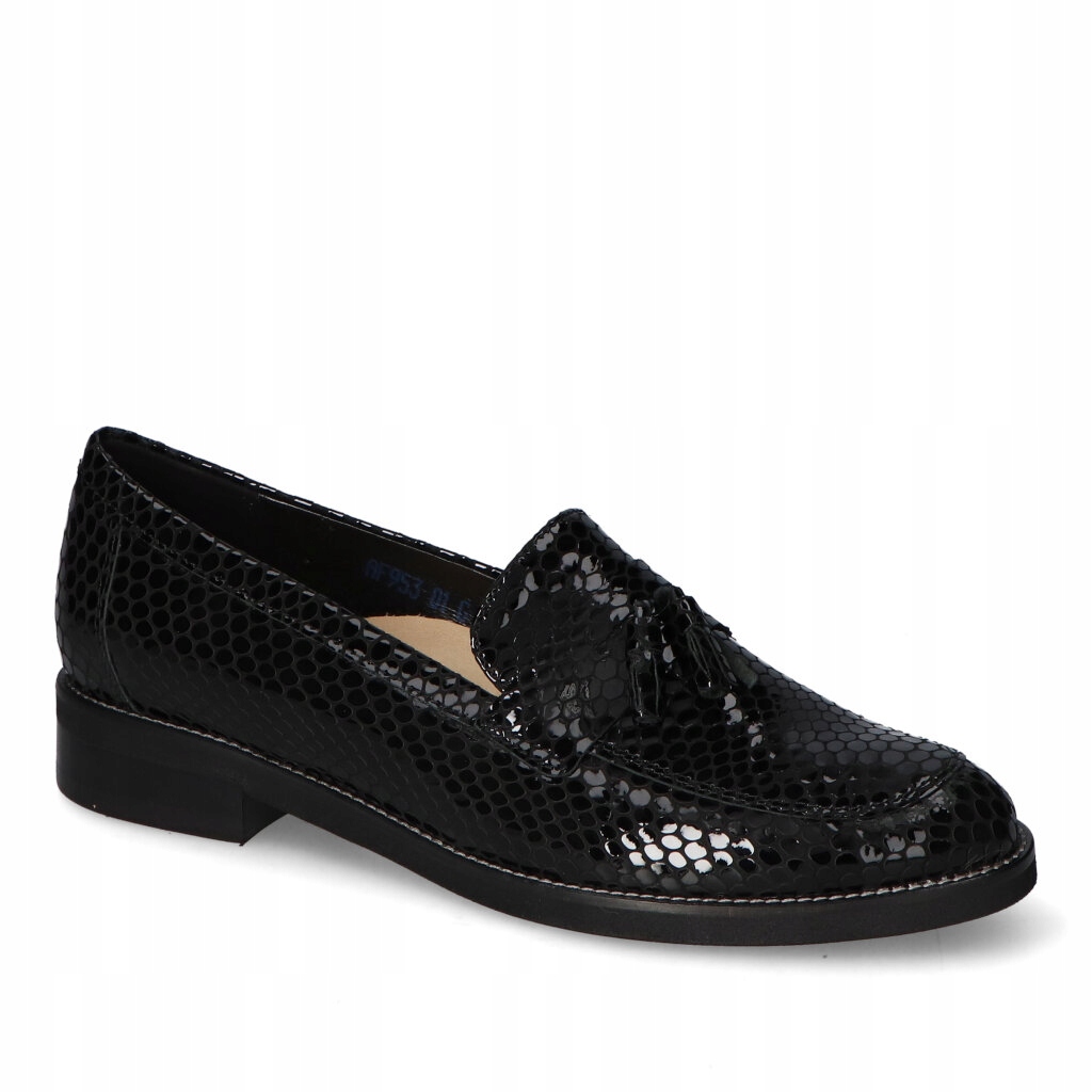 Mokasíny Pulso AF-953 Černá slza s lakem 37