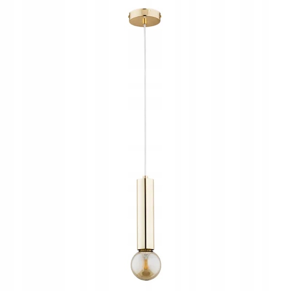 Závěsná lampa minimalistická bodová tuba zlatá nad stůl ostrov bar Alfa