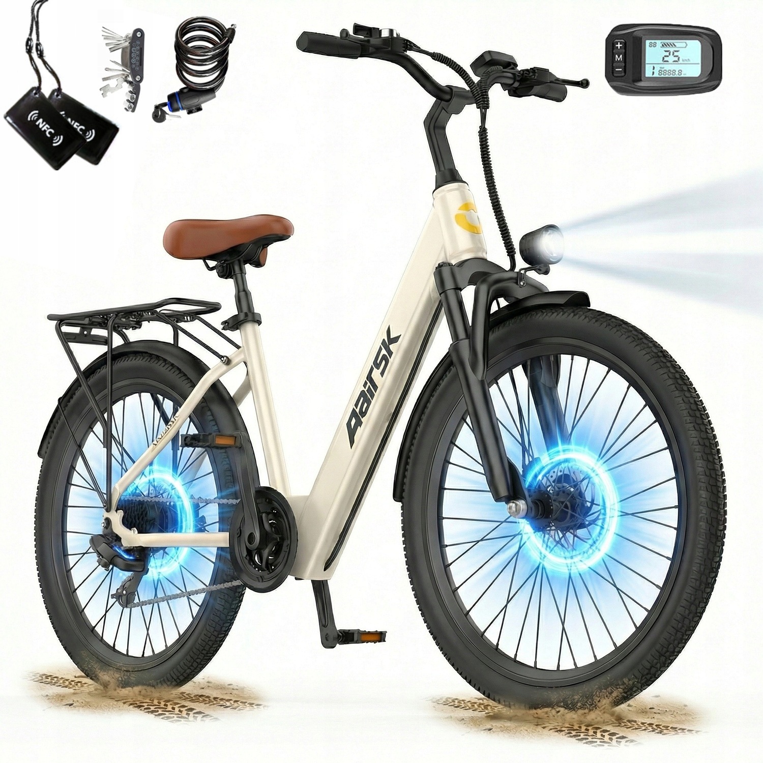 Rower Elektryczny Damski 24" Aairsk SU7 30-60KM 36V 13Ah 250W E-bike