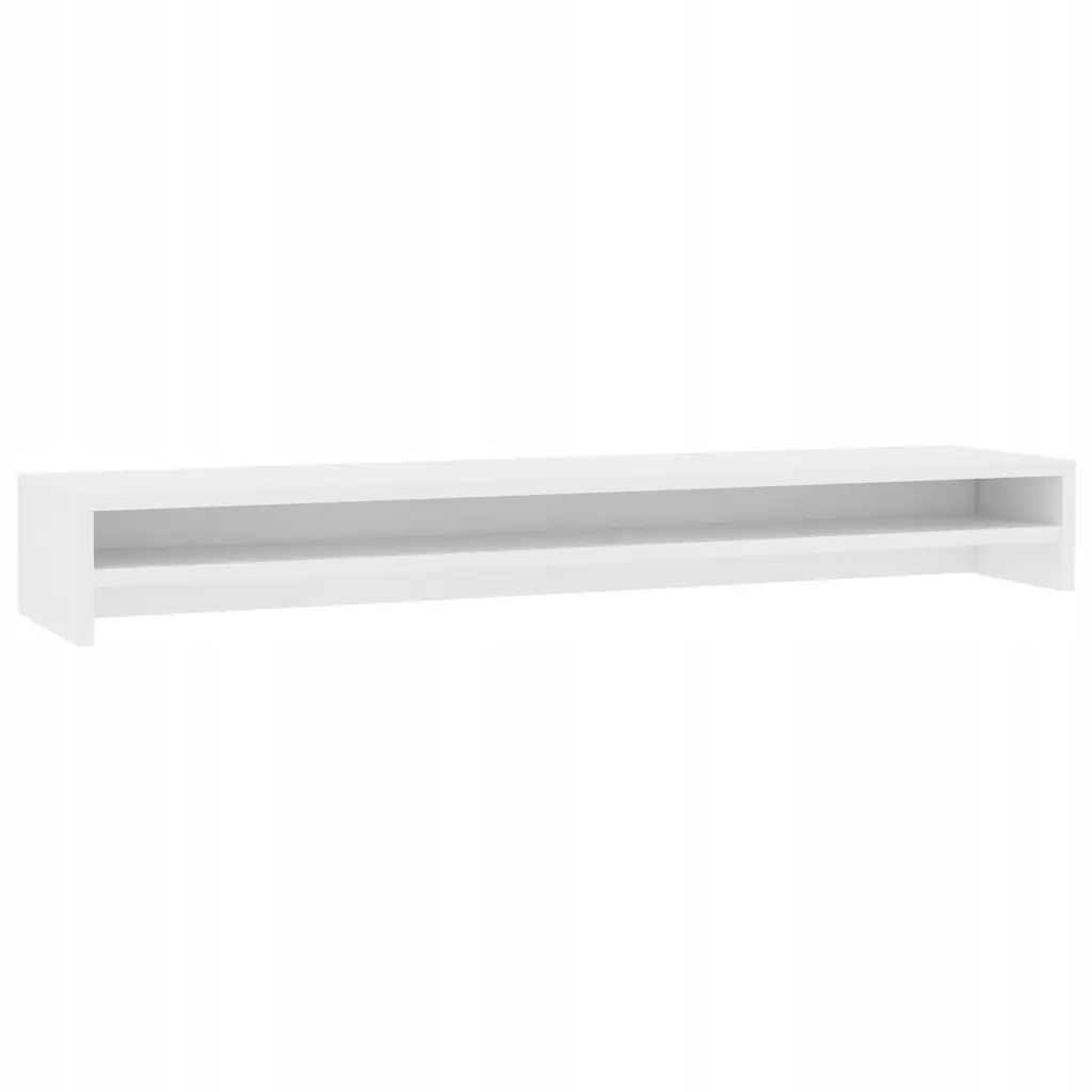 Podstawka pod monitor z półką, biała, 100x24x13 cm, materiał drewnopoc