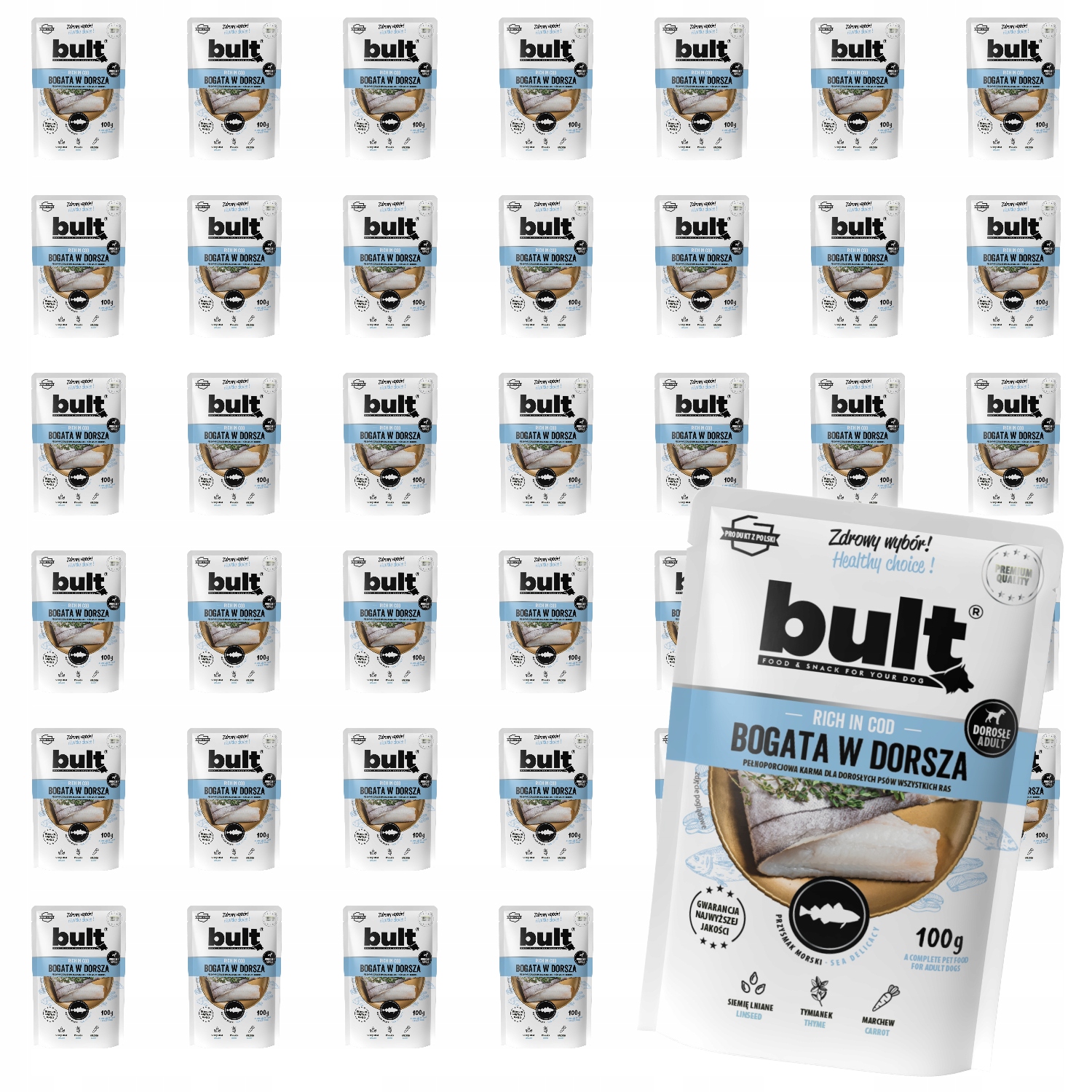 Levně Vlhké Krmivo Pro Psa Bult Sáček Mletý Bohatý Na Tresku Set 40x100G