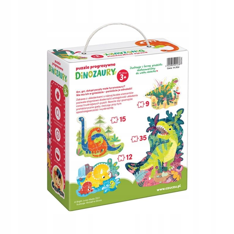 Puzzle progresywne Dinozaury CzuCzu 3+ Materiał karton