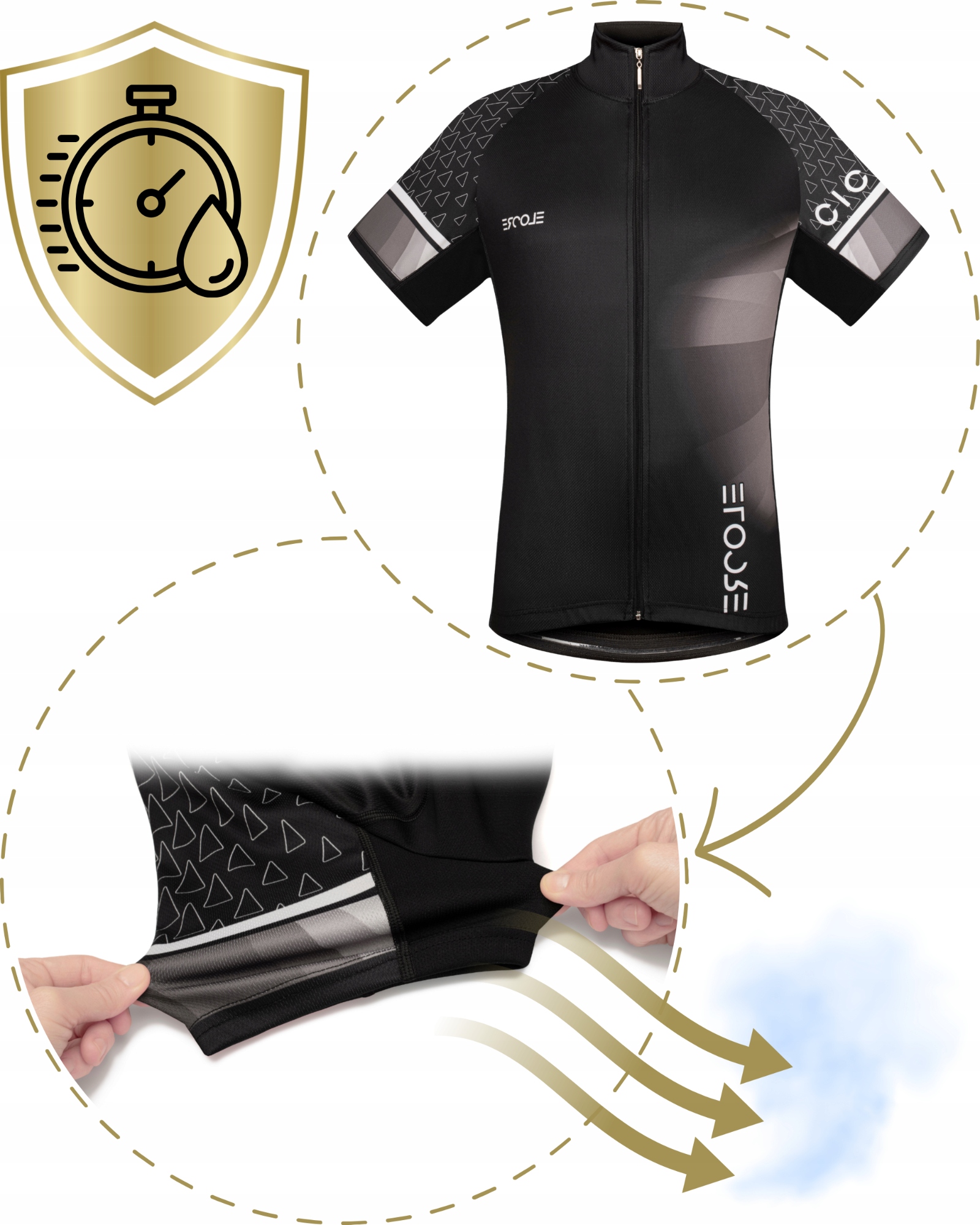 Koszulka Rowerowa Męska z Krótkim Rękawem Kolarska na Rower Termoaktywna XL Rozmiar XL