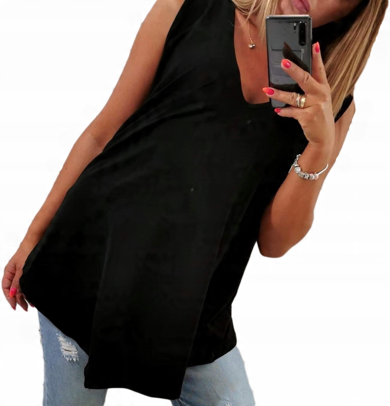 

Bawełniana Tunika Dekolt V-neck roz. 52