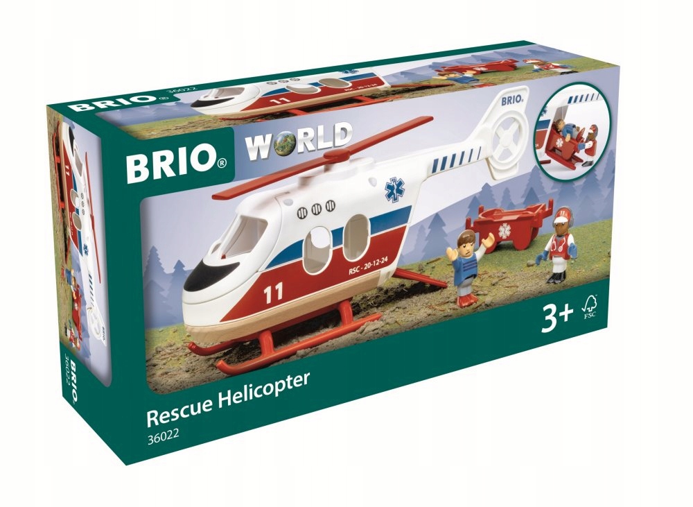 HELIKOPTER RATUNKOWY ŚMIGŁOWIEC NOSZE FIGURKI BRIO Skala inna
