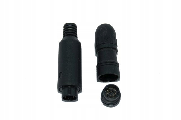 Wtyk mini din 8 pinów ustawionych po okręgu.