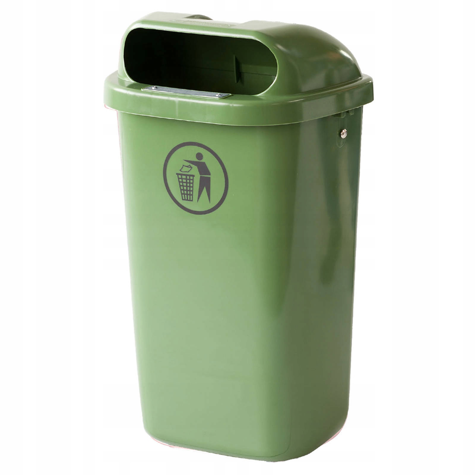 Městský pouliční koš na odpadky na sloupek nebo stěnu Din 50L zelený