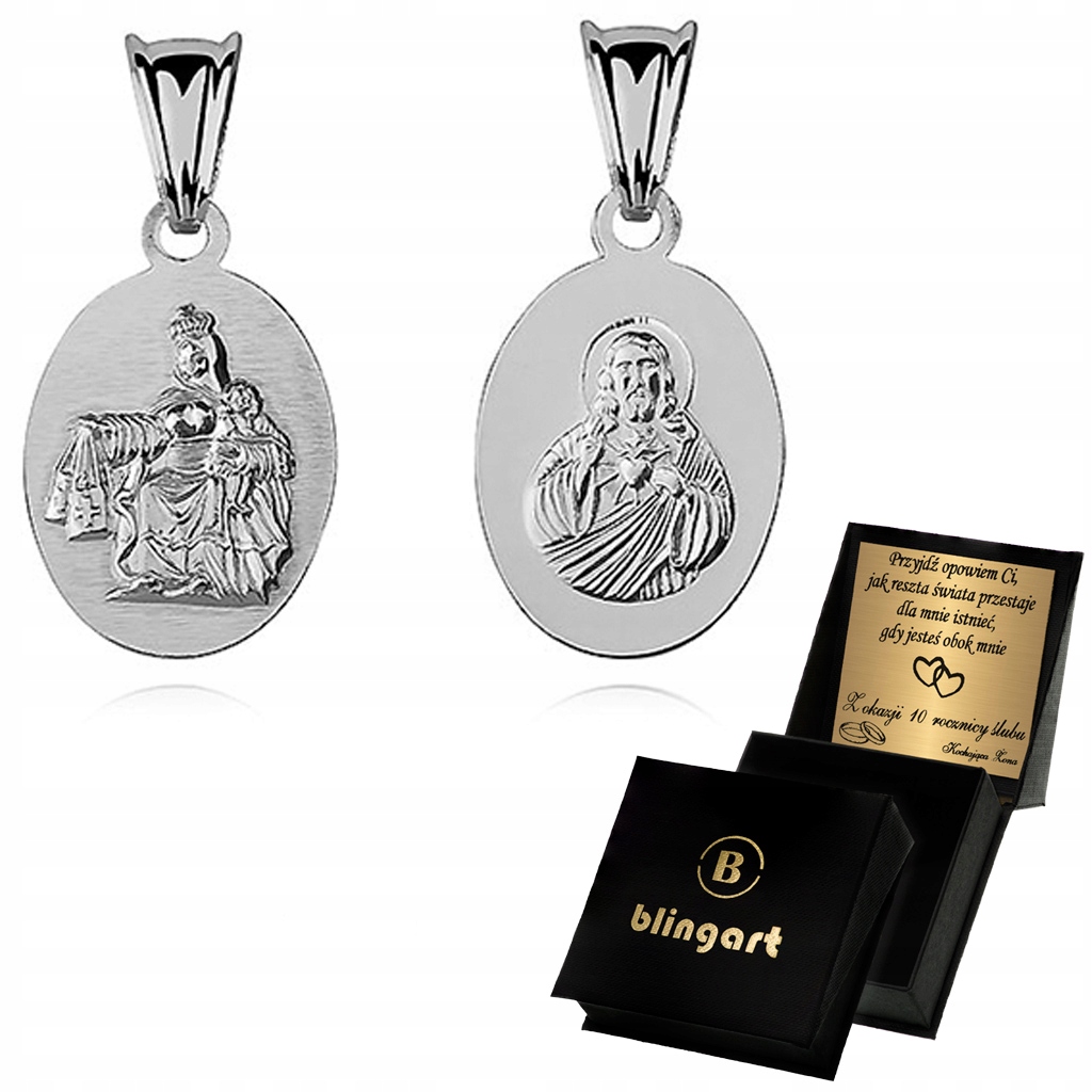 Medalik srebrny SZKAPLERZ srebro 925 dwustronny