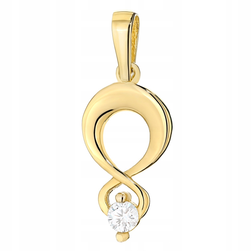 Zlatý Přívěsek Přívěsek Dámský pr. 585 Pletená osmička Zirkon 14k