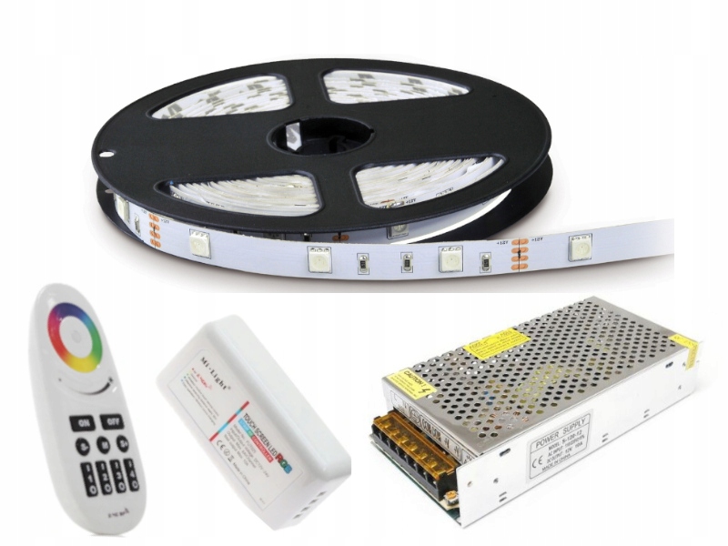 

Taśma Rgb Led 25m zestaw zasilacz pilot sterownik