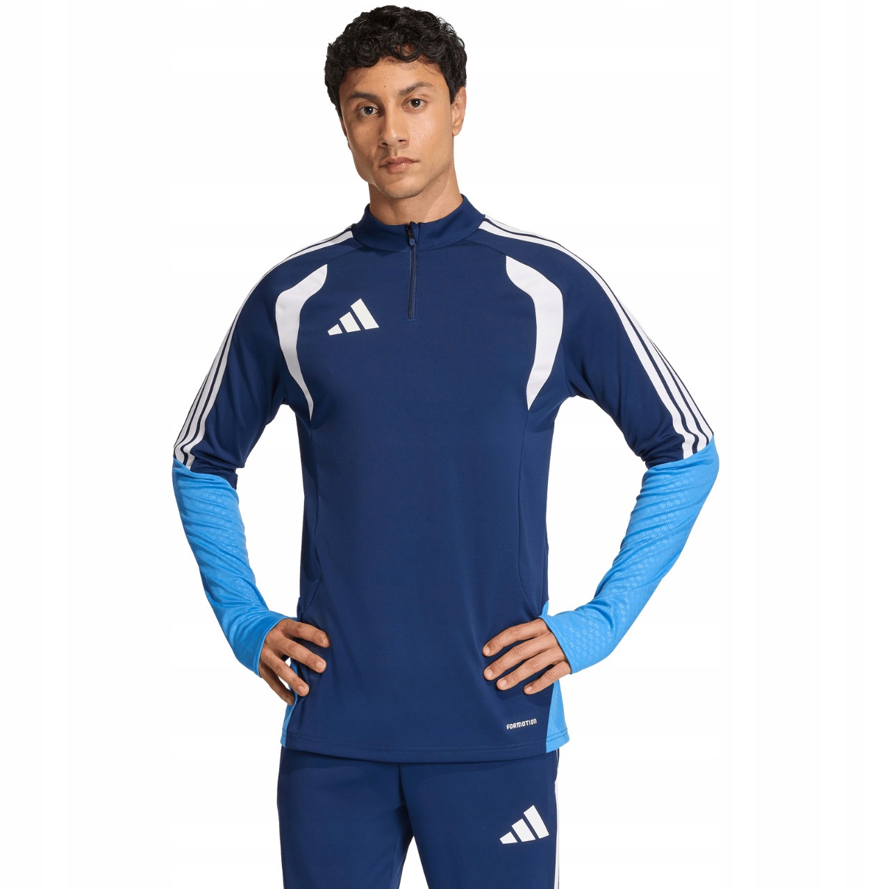 Pánská Mikina adidas Tiro 26 Zip 1/4 Otvor pro palce Pohodlná Tmavě modrá XL