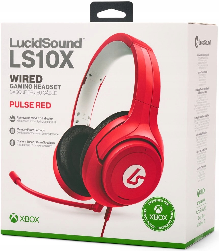 LucidSound Słuchawki przewodowe LS10X - czerwone do XBOX Series XS One PC