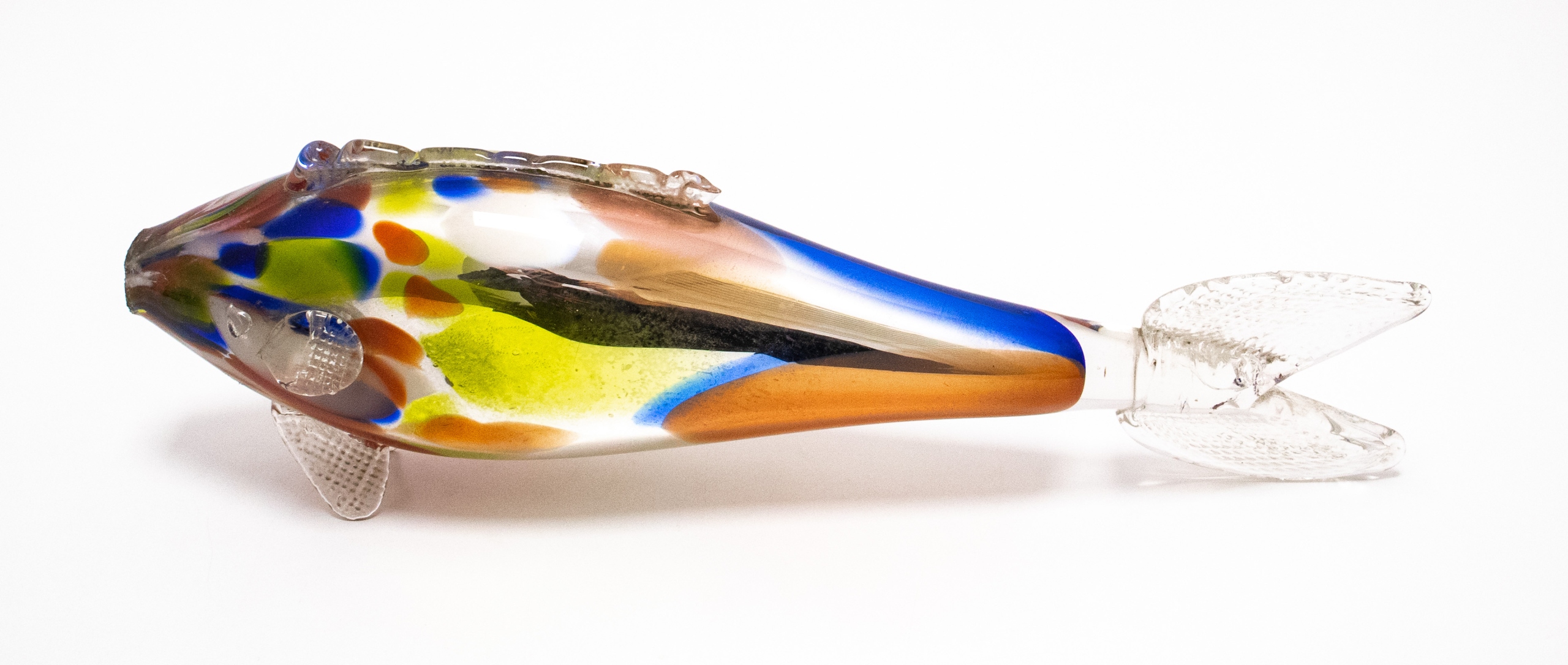 STARA DUŻA FIGURKA - SZKLANA RYBA