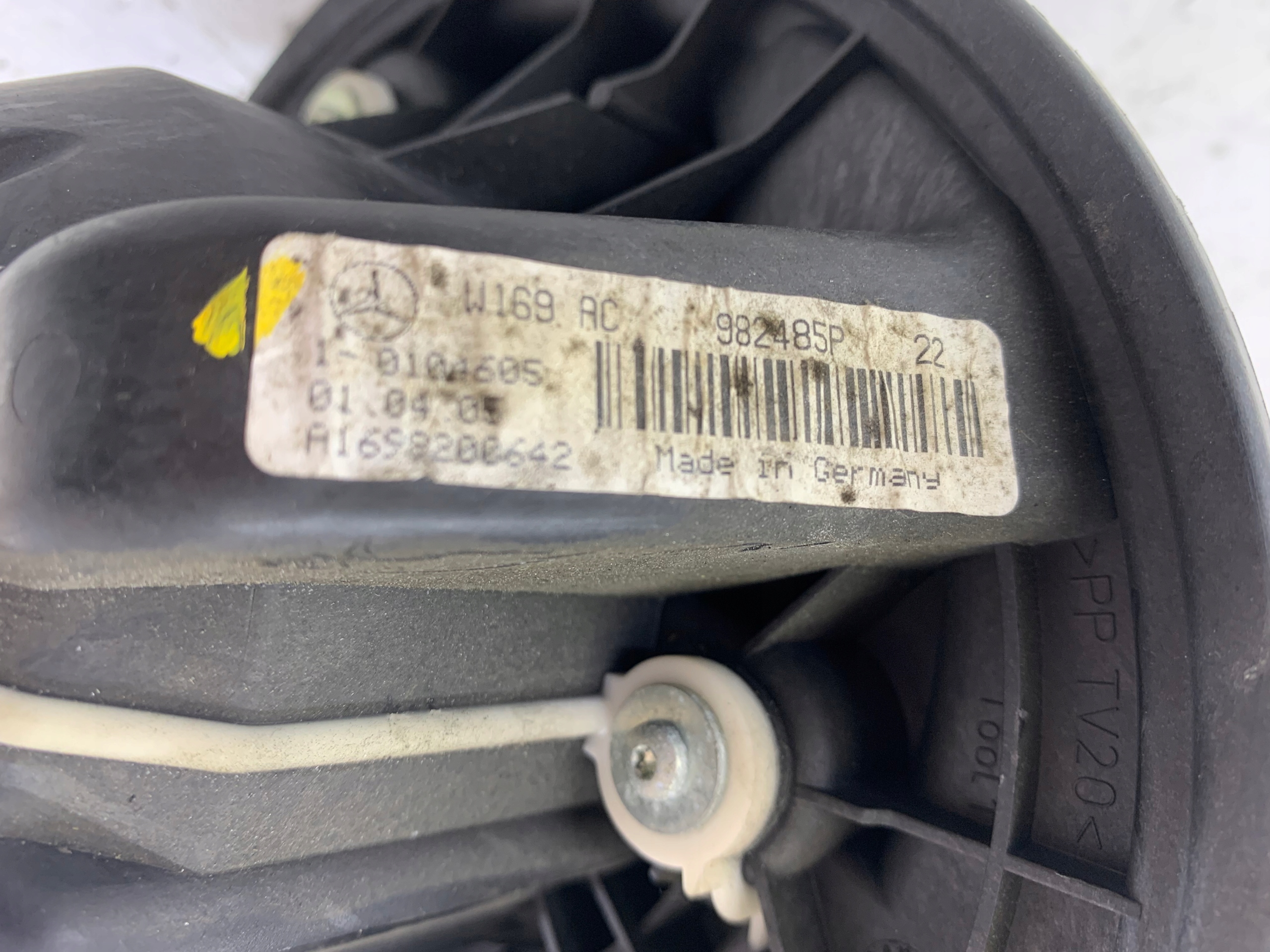 MERCEDES W169 heating air conditioning devices A1698200642