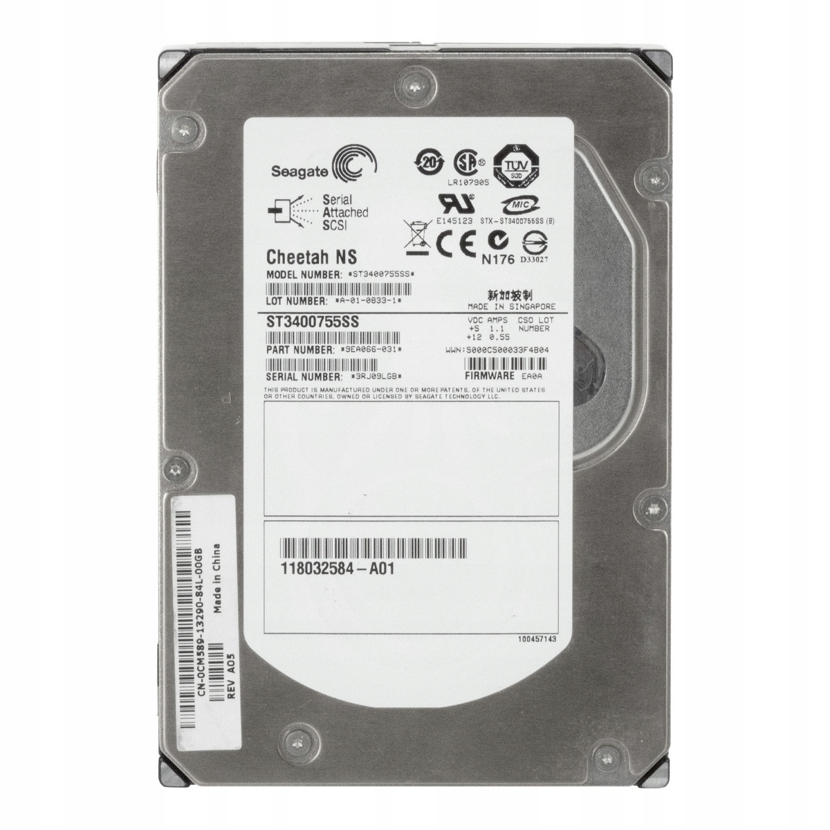 Emc 118032584-A01 0CM589 400GB 10K 16MB Sas 3,5'' ST3400755SS