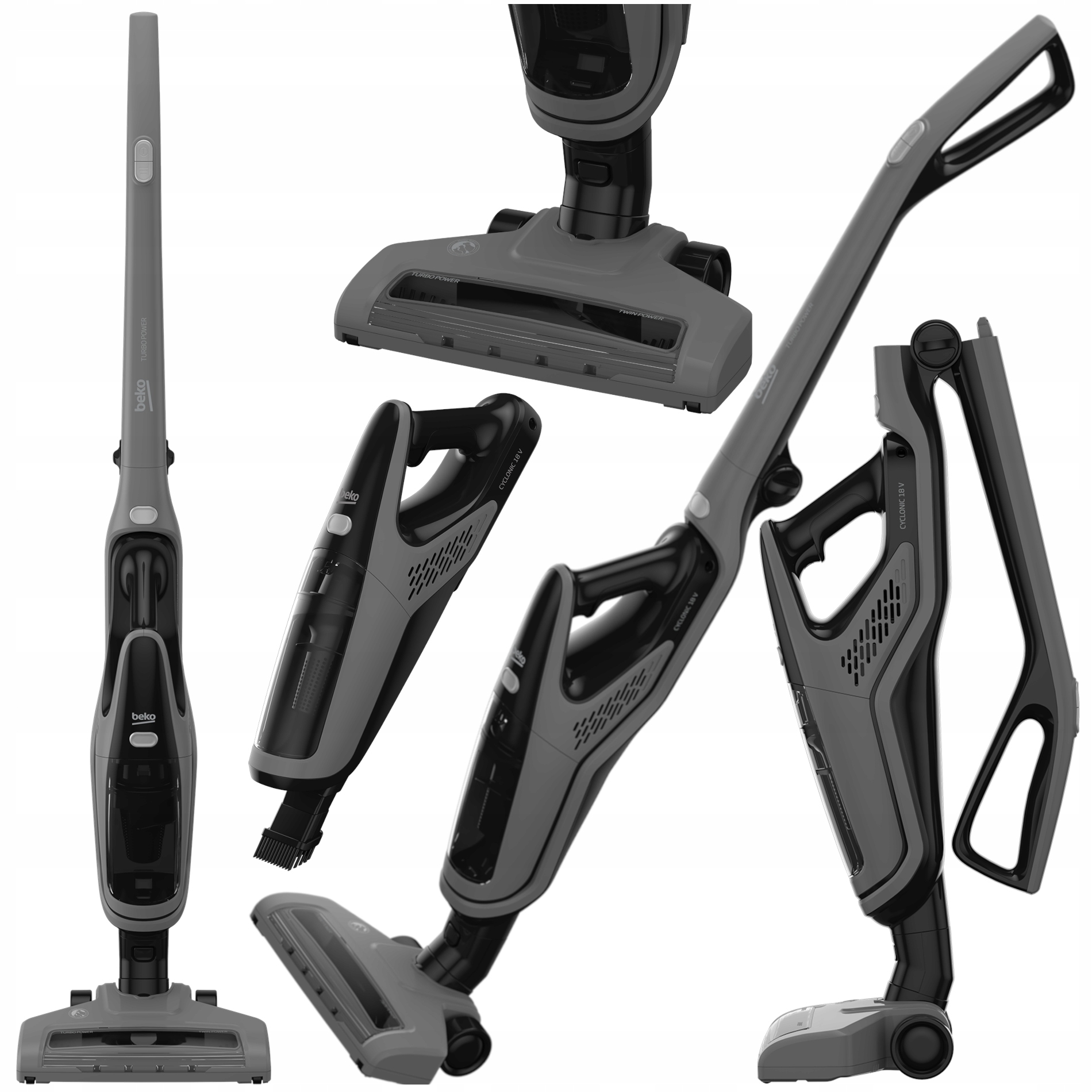 Ručný A Vertikálny Vysávač Beko 3v1 Sivý Silný Nové Vydanie