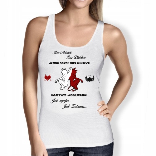 

Koszulka Damska Top Aniołek Diablica Rozmiary S