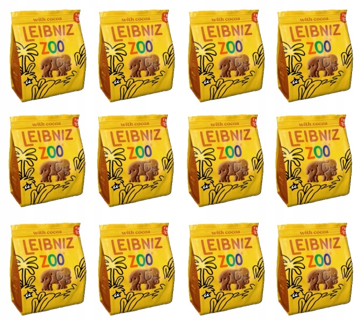 Levně 12 x 100 g Leibniz Sušenky Zoo Kakao Karton